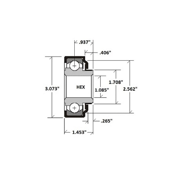 Straight Faced Bearing 1SP-B1080-1